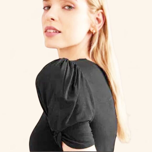 Boden Size 12 Green Puff Sleeve Dress Minimalist Holiday - Picture 6 of 10